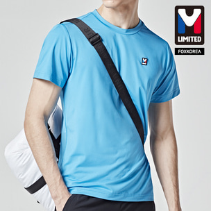 엠리밋 남여공용 스판 반팔 라운드 티셔츠 블루 - LGTST52560
